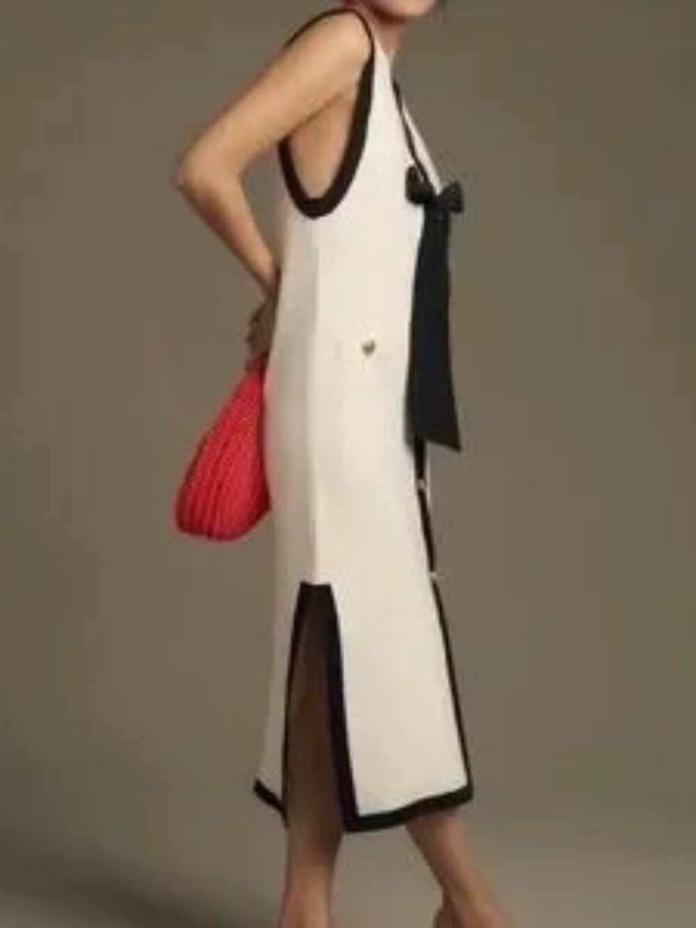Nicole Knit Midi Dress with Tie - Picture 2 of 9